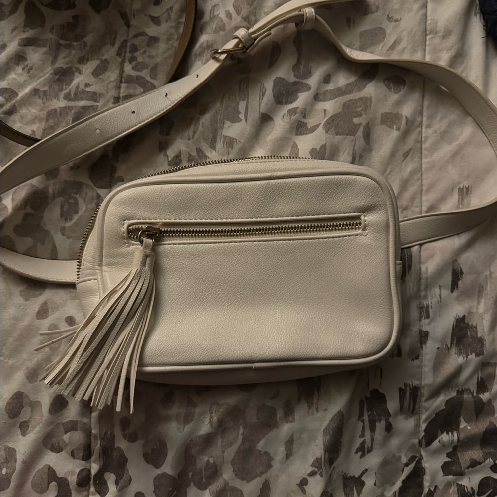 Forever 21 White Crossbody Bag with Adjustable Strap